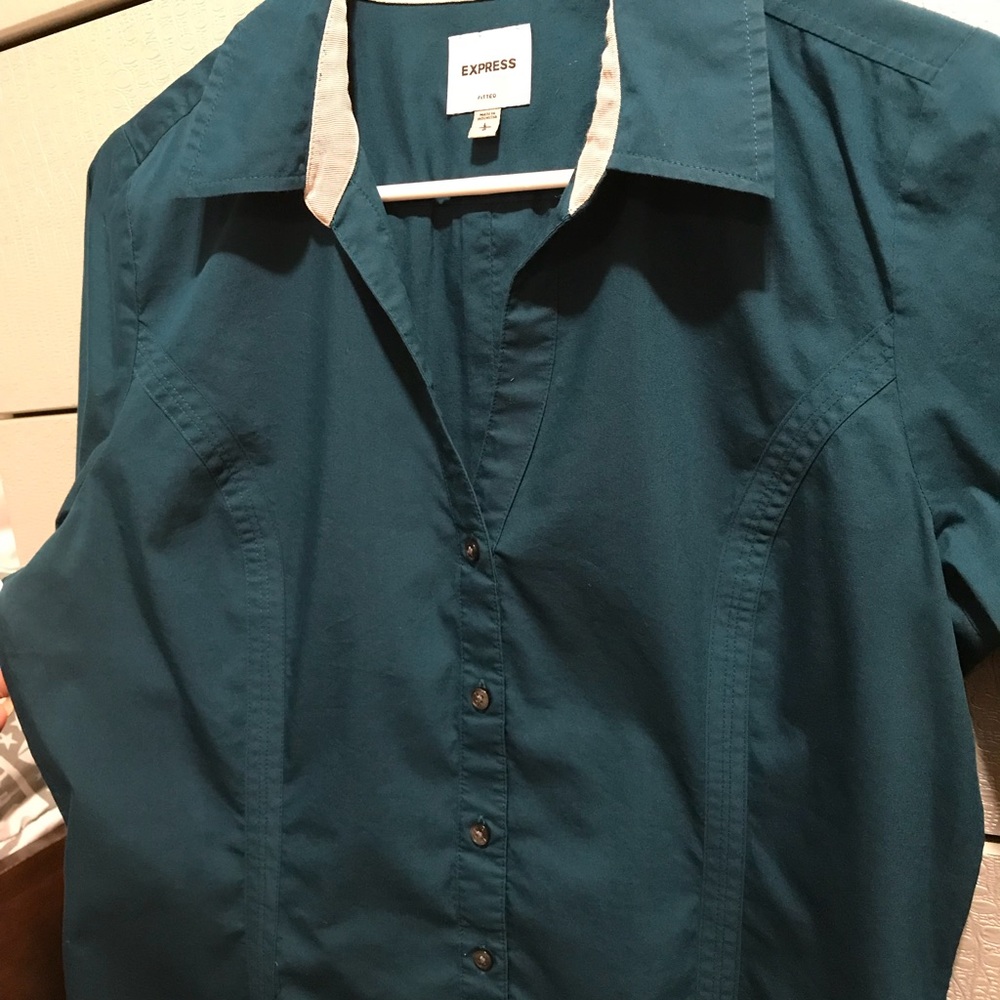 Express Fitted-Long Sleeve Blouse